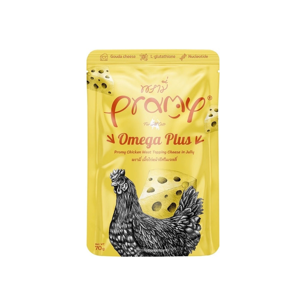 Pramy Functional พรามี่ [12 ซอง] อาหารเปียกแมว เกรดซุปเปอร์พรีเมี่ยม ปลาเนื้อขาวล้วน ไม่เติมเกลือ ขนาด 70 กรัม