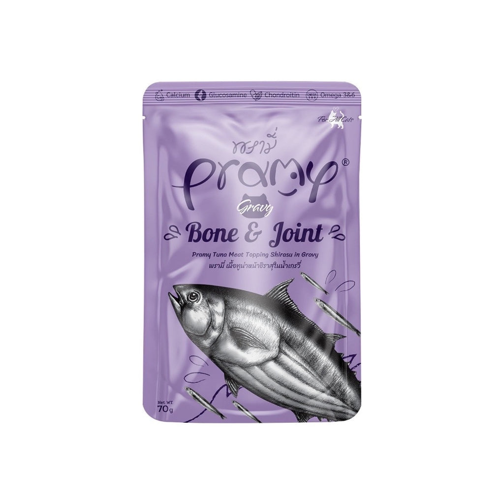 Pramy Functional พรามี่ [12 ซอง] อาหารเปียกแมว เกรดซุปเปอร์พรีเมี่ยม ปลาเนื้อขาวล้วน ไม่เติมเกลือ ขนาด 70 กรัม