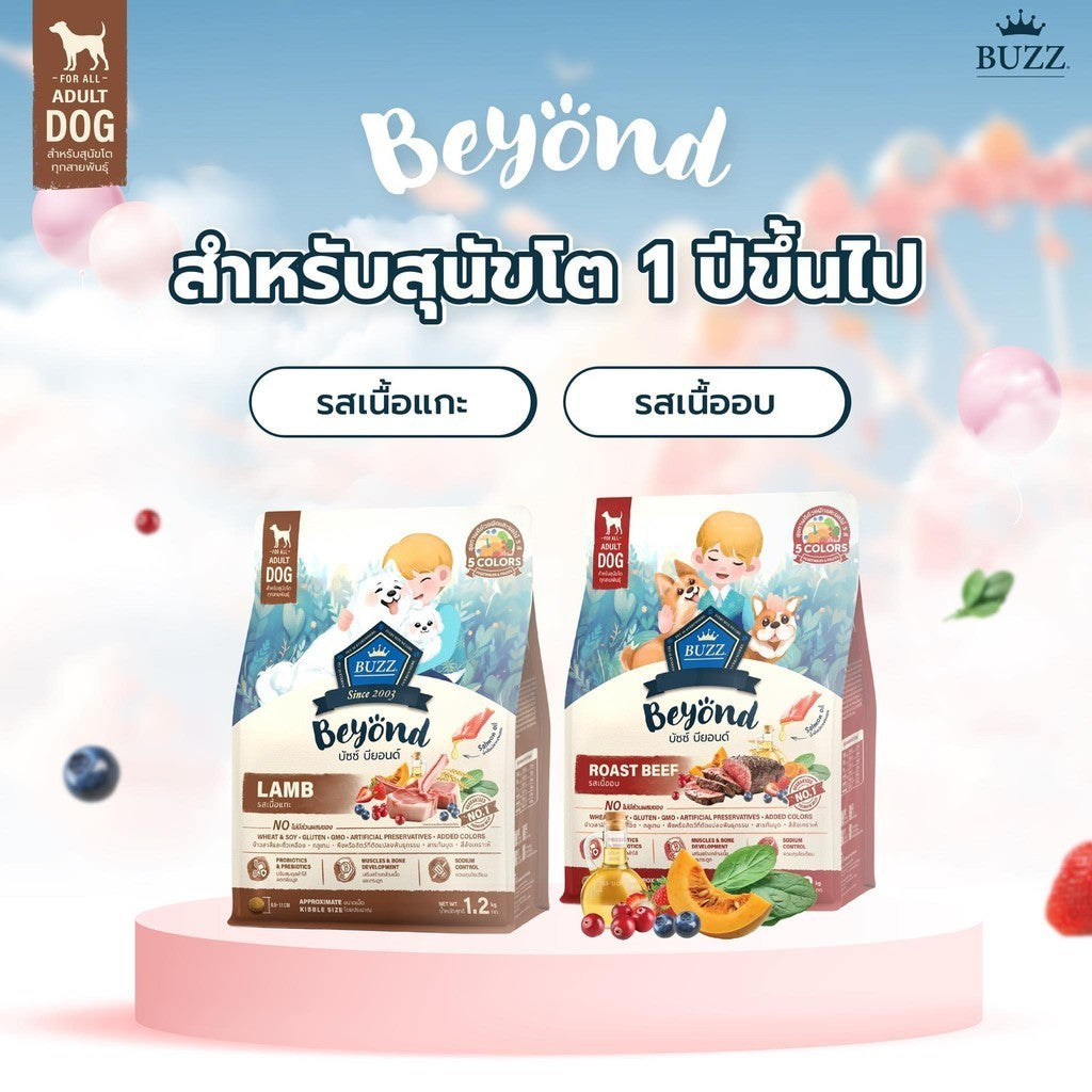Buzz Beyond Dog อาหารสุนัข เกรดพรีเมี่ยม กลูเตนฟรี ขนาด 1-1.2 กิโลกรัม