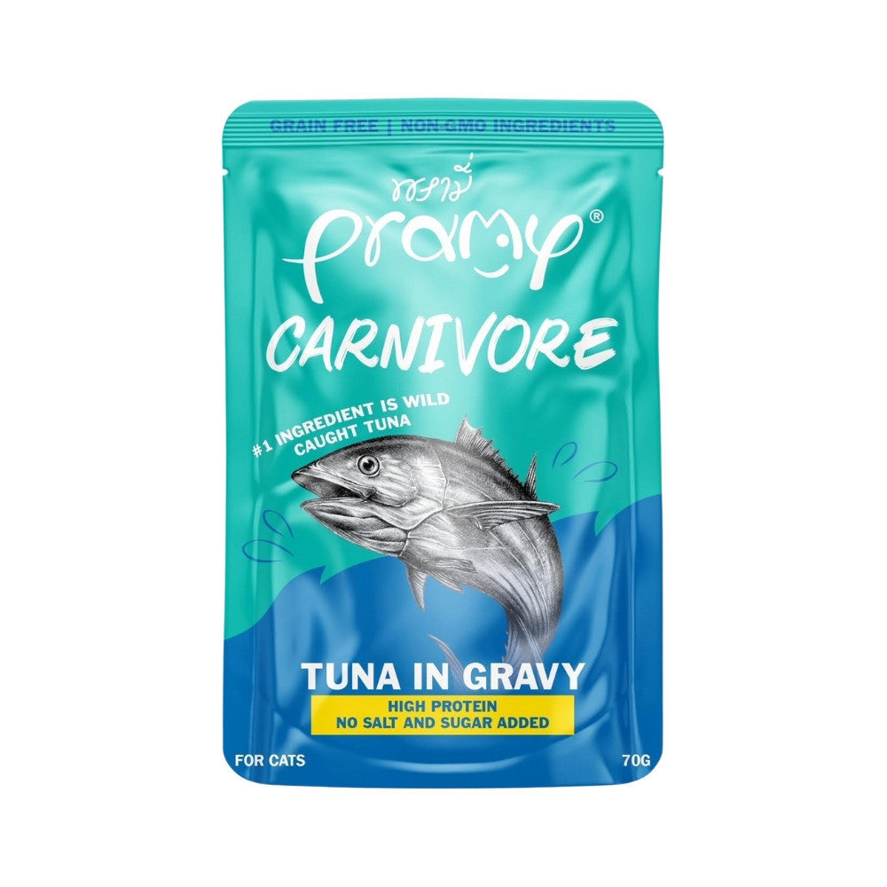 Pramy Carnivore [ยกโหล 12 ซอง] อาหารเปียกแมว เกรดพรีเมี่ยม กลูเตนฟรี ขนาด 70 กรัม