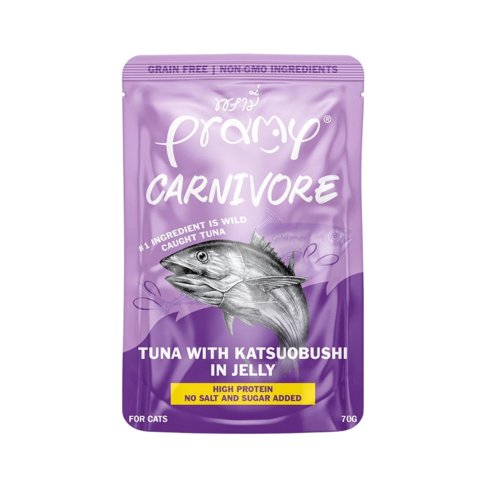 Pramy Carnivore [ยกโหล 12 ซอง] อาหารเปียกแมว เกรดพรีเมี่ยม กลูเตนฟรี ขนาด 70 กรัม