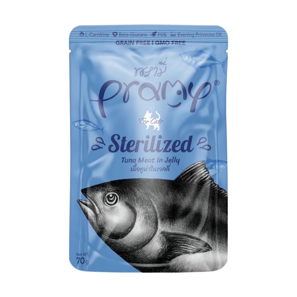 Pramy Functional พรามี่ [12 ซอง] อาหารเปียกแมว เกรดซุปเปอร์พรีเมี่ยม ปลาเนื้อขาวล้วน ไม่เติมเกลือ ขนาด 70 กรัม